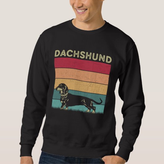 Distressed Dachshund Dog Boys Girls Retro Style D Trui (Voorkant)