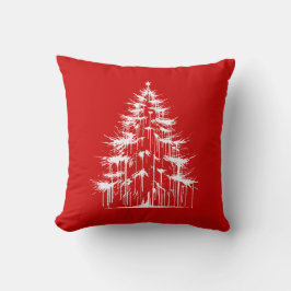 Distressed Drippy Gothic Chic Red Christmas Tree Kussen