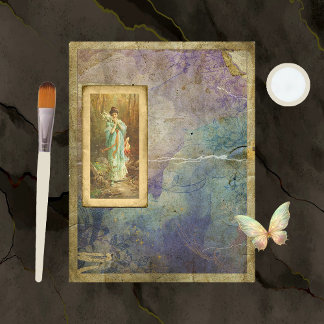 Distressed Enchanted Lady Scrapbook Papier