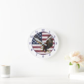 Distressed Flag Eagle Landing Ronde Klok (Huis)