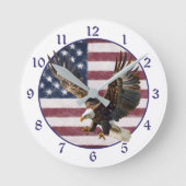 Distressed Flag Eagle Landing Ronde Klok (Voorkant)