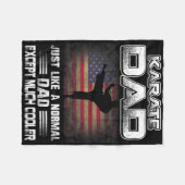Distressed Flag Karate Dad Vaderdag Gift Shirt Fleece Deken (Voorkant (Horizontaal))