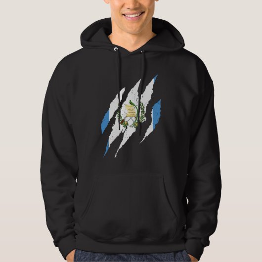 Distressed Flag of Guatemala Citizenship Chapin Gu Hoodie (Voorkant)