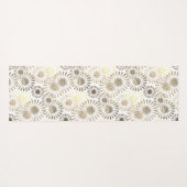 Distressed Floral Burst Beige Abstracte kunst Yogamat (Achterkant (horizontaal))