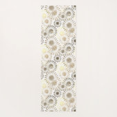 Distressed Floral Burst Beige Abstracte kunst Yogamat (Achterkant)