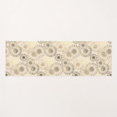 Distressed Floral Burst Beige Abstracte kunst Yogamat (Voorkant (horizontaal))