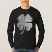 Distressed Four Leaf Clover St Patrick's Day T-shirt (Voorkant)