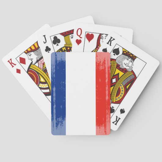 DISTRESSED FRANCE FLAG .png Pokerkaarten (Achterkant)