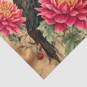Distressed  geïnspireerde roze bloemen en raven tissuepapier (Detail)