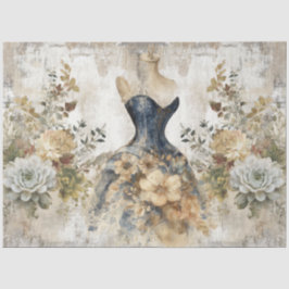 Distressed Girly Ephemera Floral Collage Scrapbook Tissuepapier