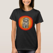 Distressed Goldendoodle Dog  Retro Style T-shirt (Voorkant)
