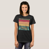 Distressed Grasshopper Lover Boys Girls Retro Gras T-shirt (Voorkant volledig)