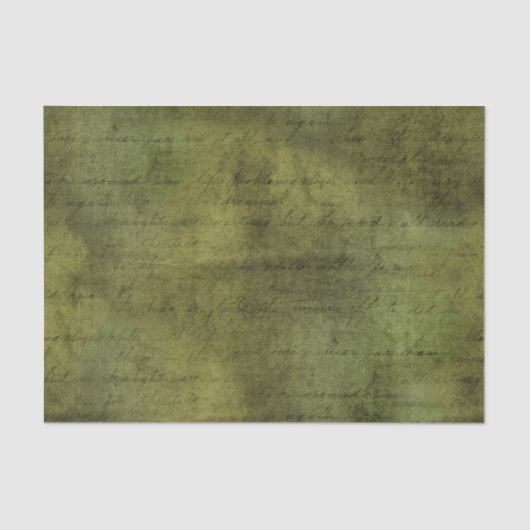 Distressed Green Handschrift  Ephemera Tissuepapier (Voorkant)