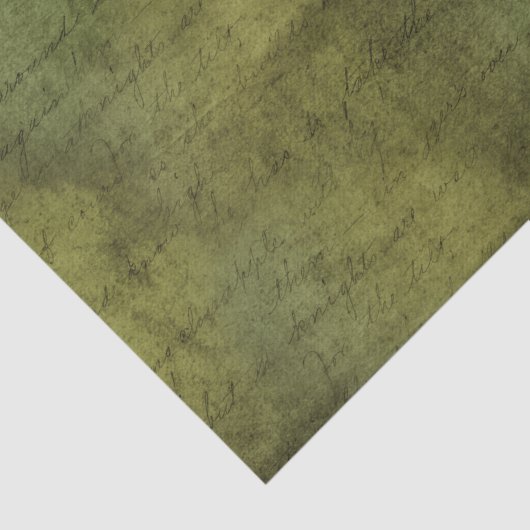 Distressed Green Handschrift  Ephemera Tissuepapier (Detail)