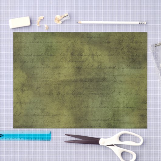 Distressed Green Handschrift  Ephemera Tissuepapier (Craft)