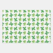 Distressed Green / White Shamrock Clovers set van Inpakpapier Vel (Voorkant 3)