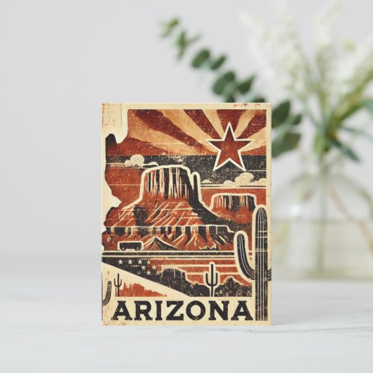 Distressed Grunge Arizona Briefkaart (Staand voorkant)