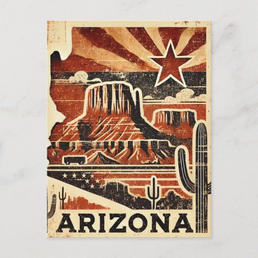 Distressed Grunge Arizona Briefkaart (Voorkant)