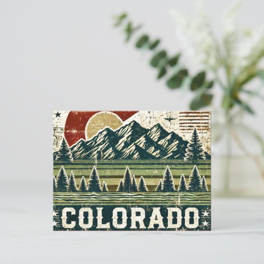 Distressed Grunge Colorado Briefkaart (Staand voorkant)