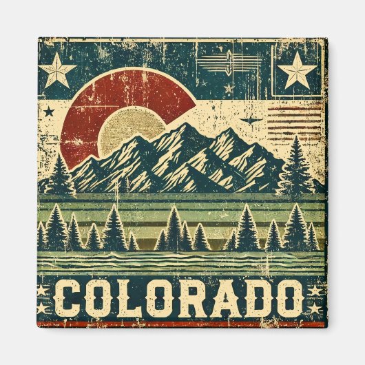 Distressed Grunge Colorado Magneet (Voorkant)