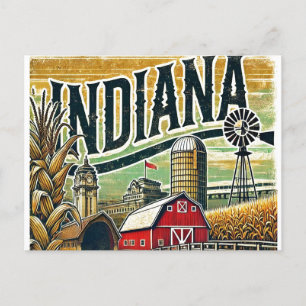 Distressed Grunge Indiana Briefkaart