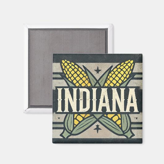 Distressed Grunge Indiana Corn Magneet (Voorkant / Achterkant)