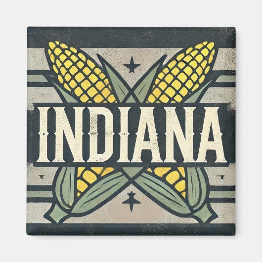 Distressed Grunge Indiana Corn Magneet (Voorkant)