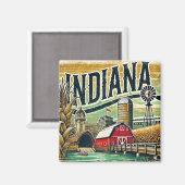 Distressed Grunge Indiana Magneet (Voorkant / Achterkant)