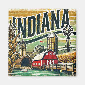 Distressed Grunge Indiana Magneet (Voorkant)