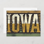 Distressed Grunge Iowa Briefkaart (Voorkant / Achterkant)