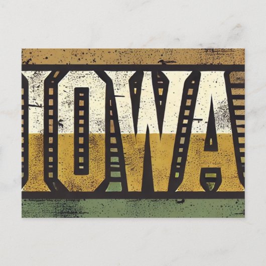 Distressed Grunge Iowa Briefkaart (Voorkant)
