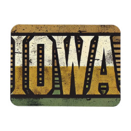 Distressed Grunge Iowa Magneet