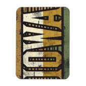 Distressed Grunge Iowa Magneet (Verticaal)