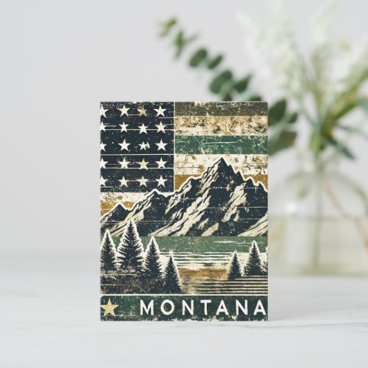 Distressed Grunge Montana Briefkaart (Staand voorkant)
