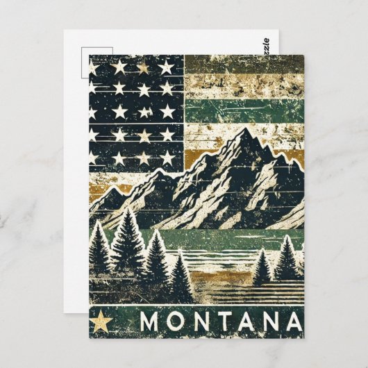 Distressed Grunge Montana Briefkaart (Voorkant / Achterkant)