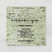 Distressed Grunge Music Vierkante Visitekaartje (Achterkant)