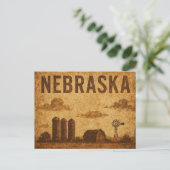 Distressed Grunge Nebraska Briefkaart (Staand voorkant)