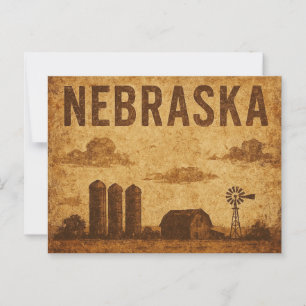Distressed Grunge Nebraska Briefkaart