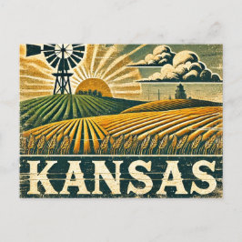 Distressed Grunge Nebraska Briefkaart