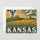 Distressed Grunge Nebraska Briefkaart (Voorkant / Achterkant)