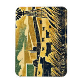 Distressed Grunge Nebraska Magneet (Verticaal)
