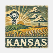 Distressed Grunge Nebraska Magneet (Voorkant)