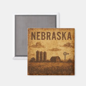 Distressed Grunge Nebraska Magneet (Voorkant / Achterkant)