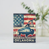 Distressed Grunge Oklahoma Briefkaart (Staand voorkant)