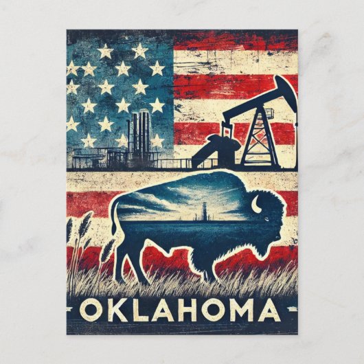 Distressed Grunge Oklahoma Briefkaart (Voorkant)