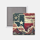 Distressed Grunge Texas Magneet (Voorkant / Achterkant)