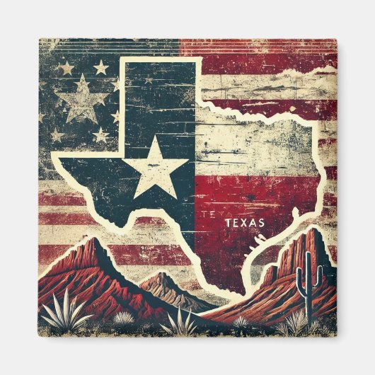 Distressed Grunge Texas Magneet (Voorkant)