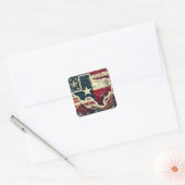 Distressed Grunge Texas Vierkante Sticker (Envelop)