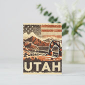 Distressed Grunge Utah Briefkaart (Staand voorkant)