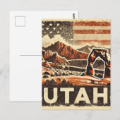 Distressed Grunge Utah Briefkaart (Voorkant / Achterkant)